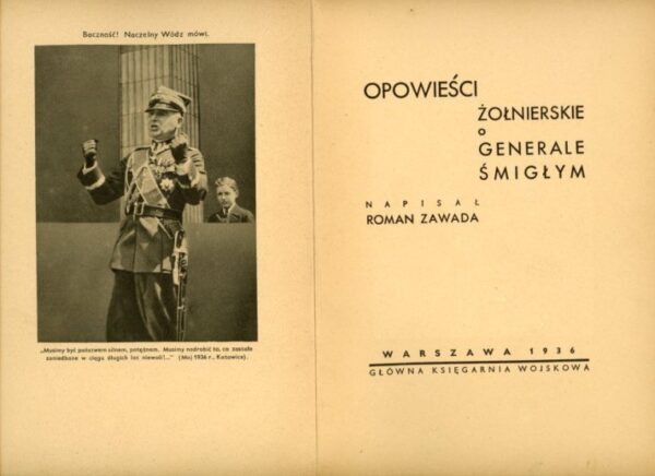 strona tytułowa książki OPOWIEŚCI ŻOŁNIERSKIE O GENERALE ŚMIGŁYM (1936)
