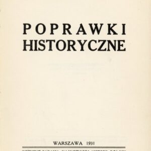 strona tytułowa książki POPRAWKI HISTORYCZNE Piłsudskiego