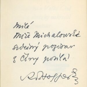 autograf Hoffmeistera w książce POHLEDNICE Z CINY. MALA KNIZKA O VELKE CINE