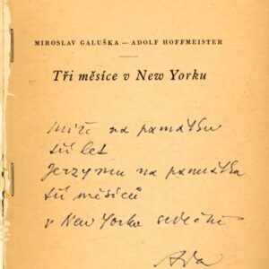 autograf Hoffmeistera w książce "Tři měsíce v New Yorku"