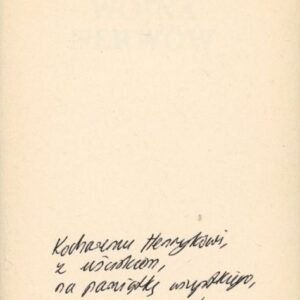 autograf Artura Międzyrzeckiego w książce WOJNA NERWÓW