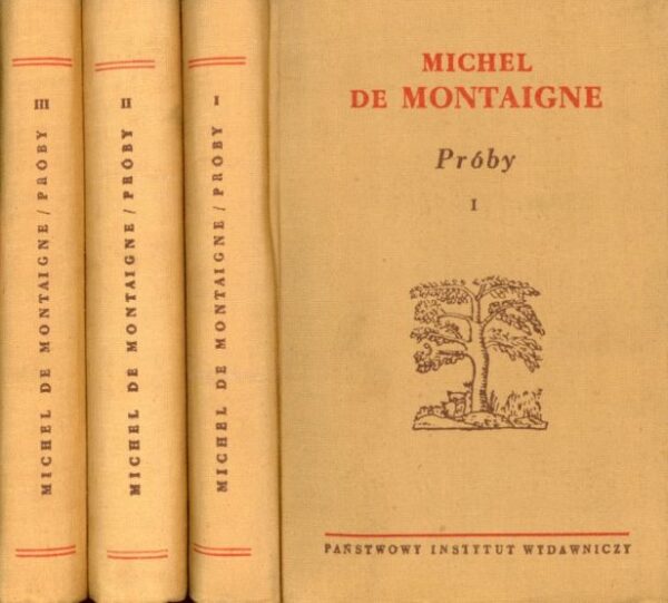 okładki książek PRÓBY Montaigne