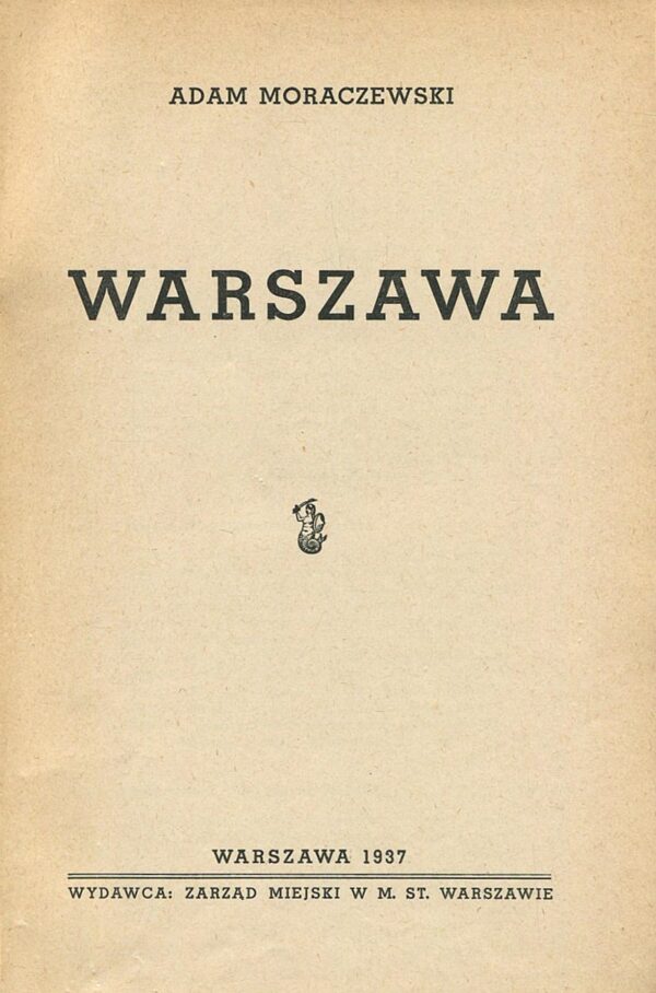 Strona tytułowa książki WARSZAWA Moraczewskiego
