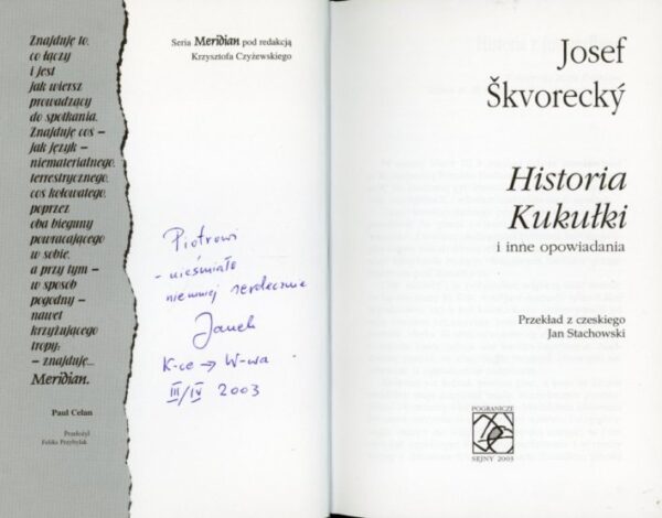 strona tytułowa książki HISTORIA KUKUŁKI
