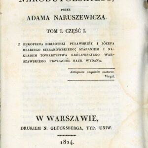 strona tytułowa HISTORIA NARODU POLSKIEGO Naruszewicza