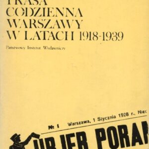 okładka książki PRASA CODZIENNA WARSZAWY W LATACH 1918-1939