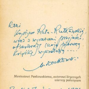 autograf Mariana Pankowskiego w książce MATUGA IDZIE