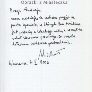 dedykacja i autograf Michała Głowińskiego