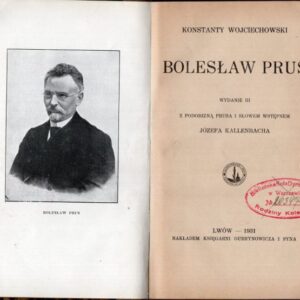 strona tytułowa książki BOLESŁAW PRUS Wojciechowskiego wyd. 1931