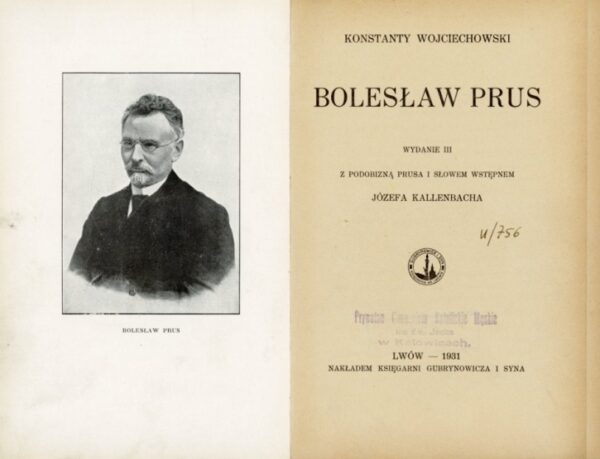 strona tytułowa książki BOLESŁAW PRUS Wojciechowskiego