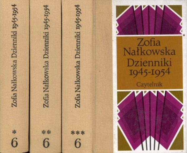 okładka książki Nałkowskiej DZIENNIKI 1945-1954. TOMY I-III; proj. Andrzej Heidrich