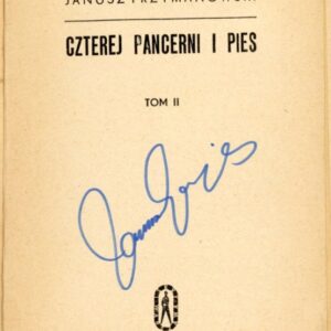 Autograf Janusza Gajosa w książce CZTEREJ PANCERNI I PIES