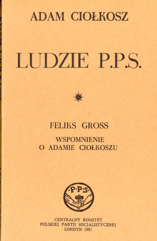 okładka książki Ciołkosza LUDZIE PPS