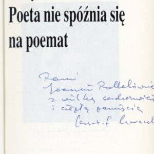 autograf Krzysztofa Karaska w książce POETA NIE SPÓŹNIA SIĘ NA POEMAT