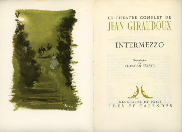 Frontyspis i strona tytułowa książki INTERMEZZO Giraudoux