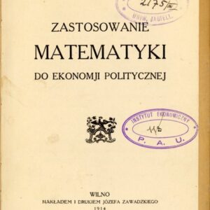 strona tytułowa książki ZASTOSOWANIE MATEMATYKI DO EKONOMII POLITYCZNEJ